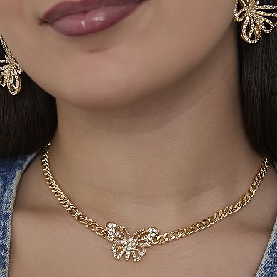 JS Jessica Simpson Butterfly Pendant Chain Necklace