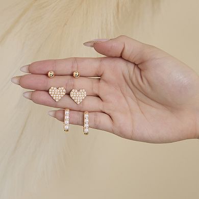 JS Jessica Simpson Pearl Stud Earring Set of 3