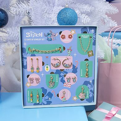 Disney Lilo & Stitch Charm Jewelry Set with Earrings and Interchangeable Chain Advent Set