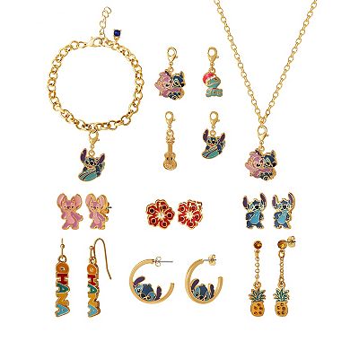 Disney Lilo & Stitch Charm Jewelry Set with Earrings and Interchangeable Chain Advent Set