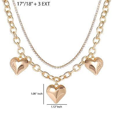 JS Jessica Simpson Triple Heart Statement Necklace
