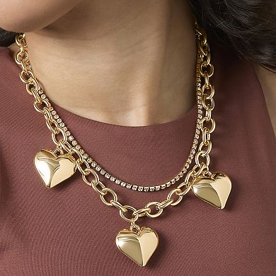 JS Jessica Simpson Triple Heart Statement Necklace