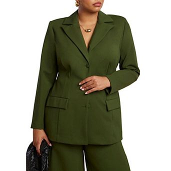 ELOQUII Women's Plus Size The Ultimate Nipped Waist Blazer