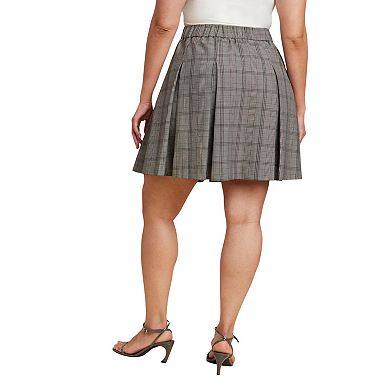 ELOQUII Women's Plus Size Pleated Mini Skirt