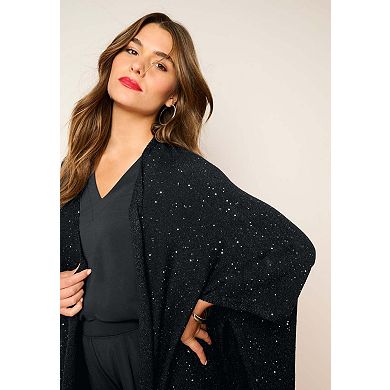 Roaman's Women's Plus Size Sequin Poncho