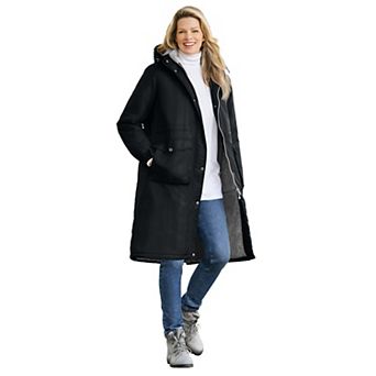 Woman Within Plus Size Longer Length Microfiber Parka