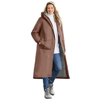 Woman Within Plus Size Longer Length Microfiber Parka