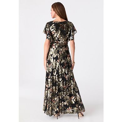 Roaman's Women's Plus Size Foil Print Mesh Dress