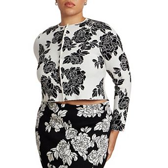 ELOQUII Women's Plus Size Intarsia Cardigan