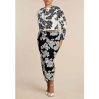 ELOQUII Women's Plus Size Intarsia Cardigan