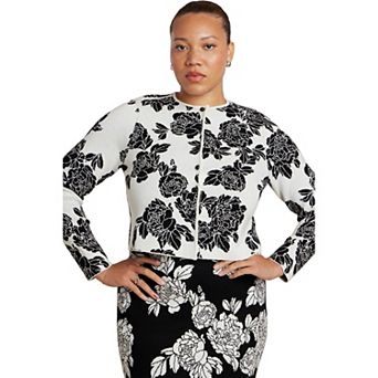 ELOQUII Women's Plus Size Intarsia Cardigan