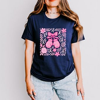 Breast Cancer Boxing Gloves - Women's Short Sleeve Graphic T-Shirt