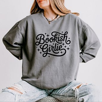 Bookish Girlie Cursive Stars - Women's Lightweight Garment Dyed Sweatshirt