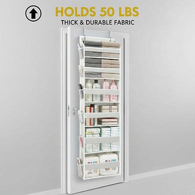 Over The Door Organizer 50lb Capacity 100D Thick with 18 Pockets Ivory