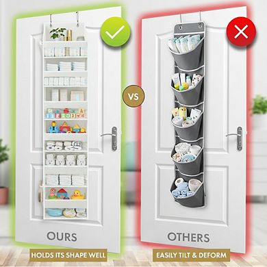 Over The Door Organizer 50lb Capacity 100D Thick with 18 Pockets Ivory