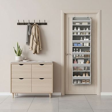 Over The Door Organizer 50lb Capacity 100D Thick with 18 Pockets Ivory