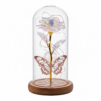Galaxy Glass Rose Gift for Women: LED Lighted, Crystal Encased Perfect for Birthdays Christmas
