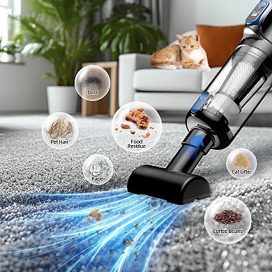 Cordless Car Vacuum 18000Pa 2 in 1 Air Duster with 7800mAh Battery LED Light