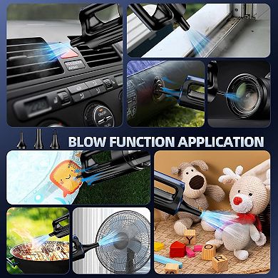 Cordless Car Vacuum 18000Pa 2 in 1 Air Duster with 7800mAh Battery LED Light