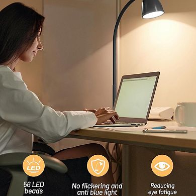 LED Desk Lamp with USB Charging 3 Color Modes Dimmable Intelligent Auto Dimming
