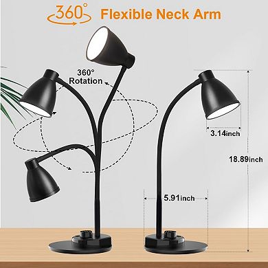 LED Desk Lamp with USB Charging 3 Color Modes Dimmable Intelligent Auto Dimming