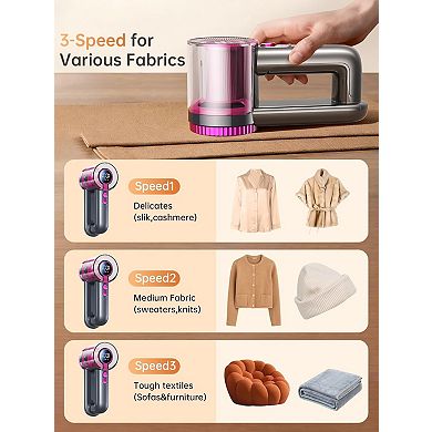 2 in 1 Rechargeable Fabric Shaver with LED Display and Type C Fast Charging