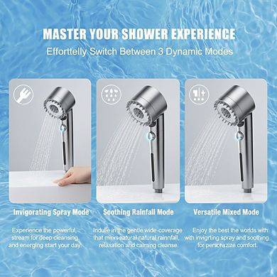 Filtered Hand Held Shower Head High Pressure with Multiple Spray Modes