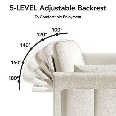 3 in 1 Pull Out Couch, Convertible Sofa Bed, Loveseat Sleeper with Reclining Backrest & Side Pocket