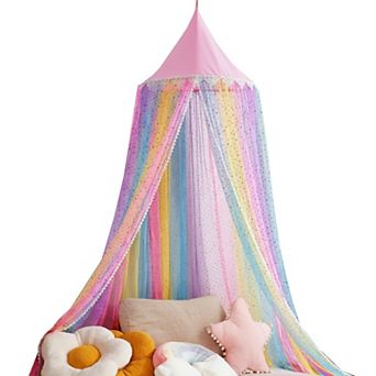 Kid's Rainbow Princess Canopy: Dreamy Play, Sleep, & Relax Space