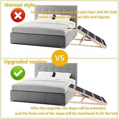 2-in-1 Pet Ramp & Stairs: Convertible, Non-Slip, Adjustable Height, Foldable, Portable
