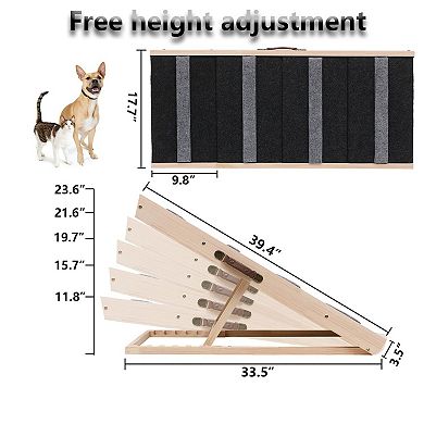 2-in-1 Pet Ramp & Stairs: Convertible, Non-Slip, Adjustable Height, Foldable, Portable