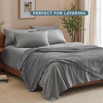 Great Ambitions Grey Luxury Microplush Fleece Blanket, Full/Queen Size, Ultra-Soft & Cozy