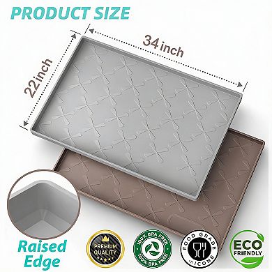 34" x 22" Leak-Proof Silicone Kitchen Sink Mat, Stain & Scratch Guard, Easy Clean