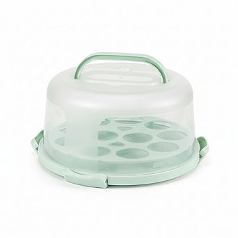 BPA Free Cake Carrier with Lid for 10 Inch Cake and Cupcakes Double Sided Base