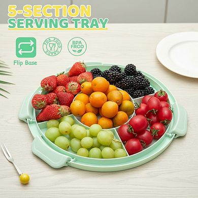 BPA Free Cake Carrier with Lid for 10 Inch Cake and Cupcakes Double Sided Base