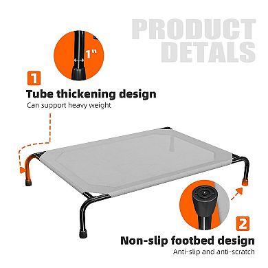 47.75” Elevated Dog Bed Supports 200lb, Durable & Easy-Clean for Indoor/Outdoor.
