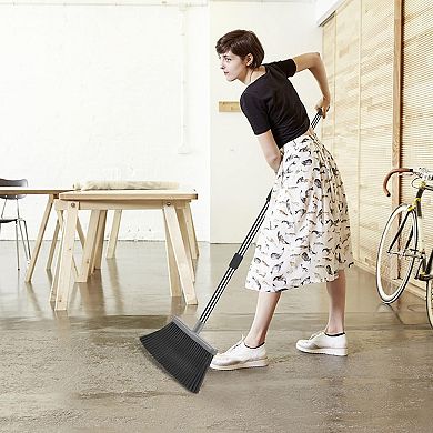Stand Up Broom and Dustpan Set for Home Office Indoor Outdoor Sweeping