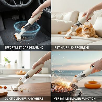 Cordless Handheld Vacuum 14000PA High Power 2 in 1 Blow and Suction 30 Min