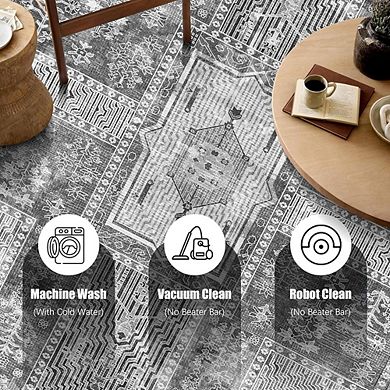 3x5 Washable Area Rug Lightweight Non-Slip Carpet for Living or Bedroom