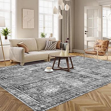 3x5 Washable Area Rug Lightweight Non-Slip Carpet for Living or Bedroom
