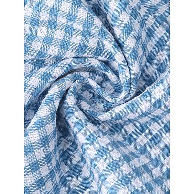 Summer Shorts for Women Gingham Buttons Comfy Breathable Beach Casual Shorts