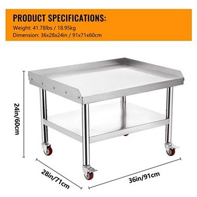 Commercial Stainless Steel Table & Heavy-Duty Equipment Stand with 1000 lb Capacity
