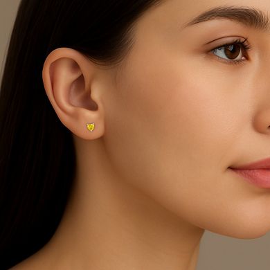 Sterling Silver Yellow Heart Studs