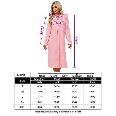 Women Polka Dot Print Lapel Neck Nightdress