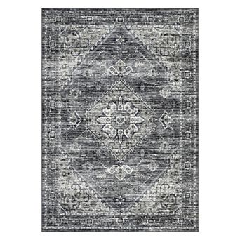 Fashionwu Traditional Living Room Home Decor Printed Easy to Clean Soft Non Slip Area Rug