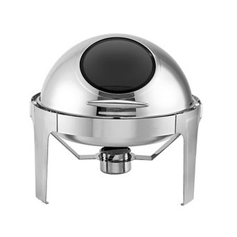 6-qt Roll Top Chafing Dish Buffet Set, Round Chafing Dishes for Buffet, Stainless Steel Chafers