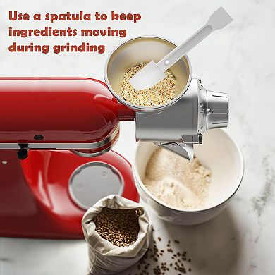 Gvode All-Metal Grain Mill Kitchen Attachment for Stand Mixer with 9 Grind Levels
