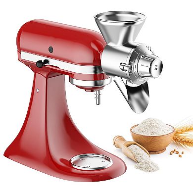 Gvode All-Metal Grain Mill Kitchen Attachment for Stand Mixer with 9 Grind Levels