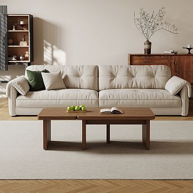 2 in 1 Square/Rectangular Center Table Modular L-Shaped Modern Nesting Coffee Table