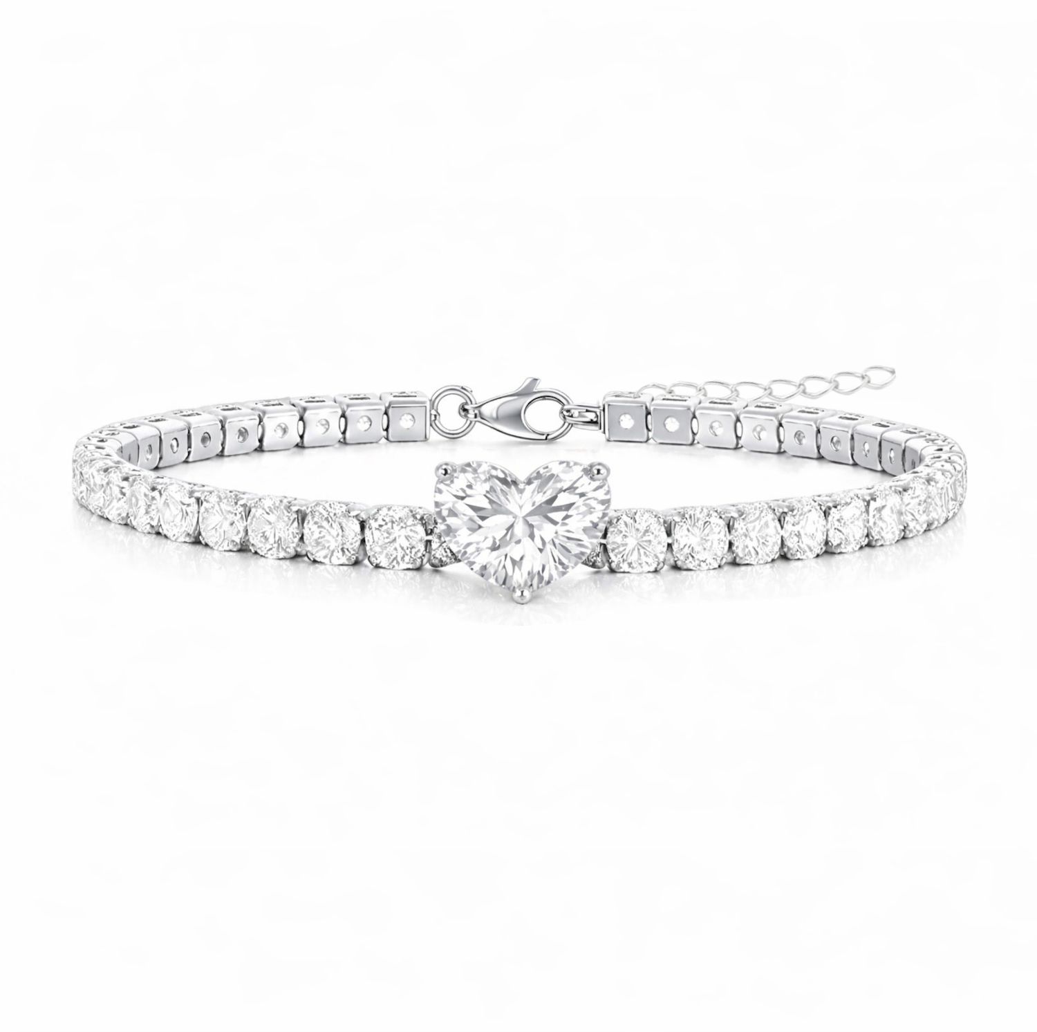 Crystal Heart Tennis Bracelets